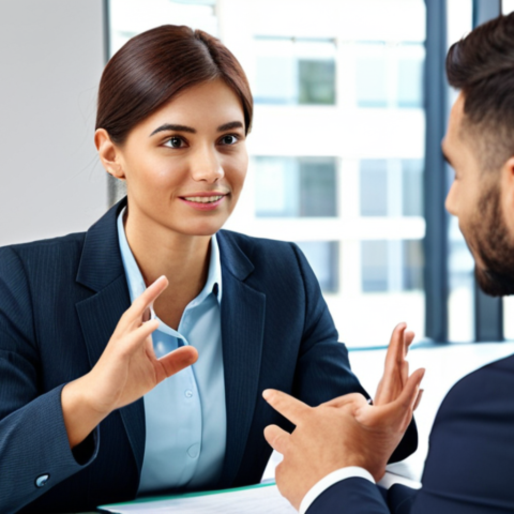 Assertive Communication in a Workplace**
"A professional setting showcasing a business meeting where a woman in a modest business suit is clearly and respectfully expressing her needs to her colleagues, fully clothed, safe for work, appropriate content, professional environment, perfect anatomy, natural pose, well-formed hands, proper finger count, family-friendly, modern office background."
**