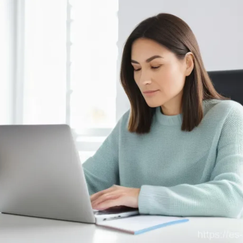 상담심리사로서 마케팅 역량 강화 - A female psychologist in her late 30s, with a warm and empathetic expression, sits at a clean, minim...