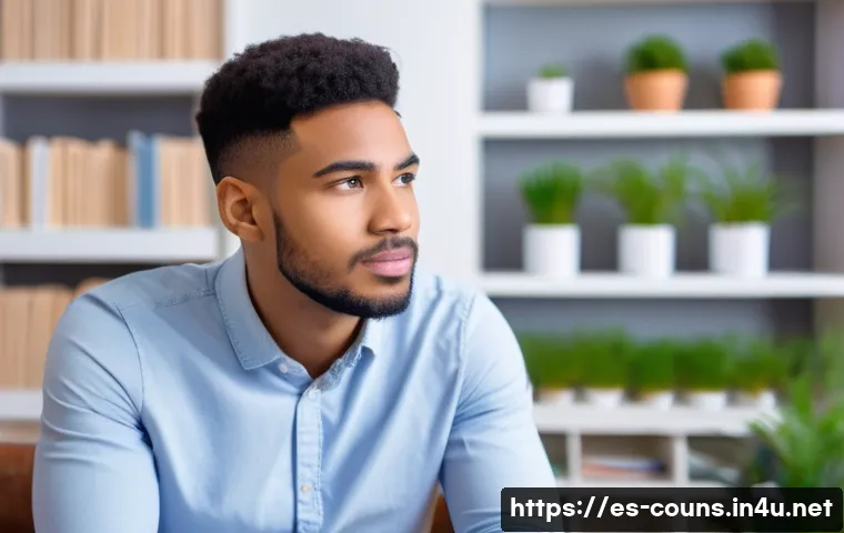 상담심리사 수련 과정의 현실 - A young clinical psychology trainee in a modern therapy room, sitting across from a patient, both in...