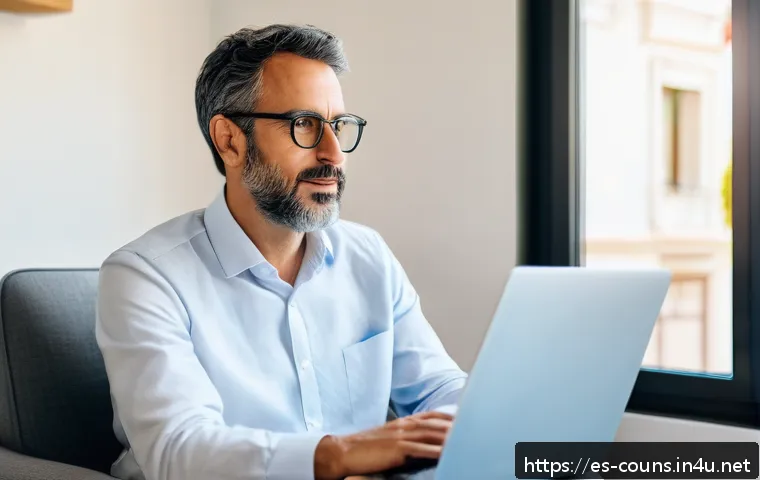 상담심리사 채용 공고 트렌드 분석 - A modern clinical psychologist in a bright, cozy therapy office in Spain, wearing professional attir...