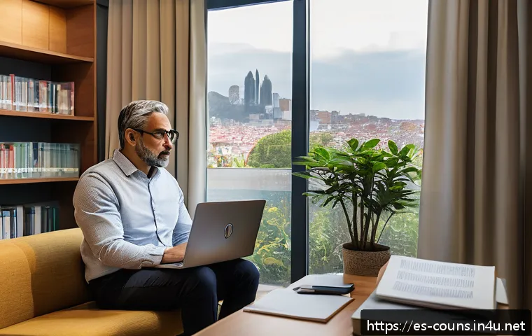 상담심리사 주요 중점 과목 - A modern clinical psychology consultation room in a Spanish-speaking setting, with a professional ps...